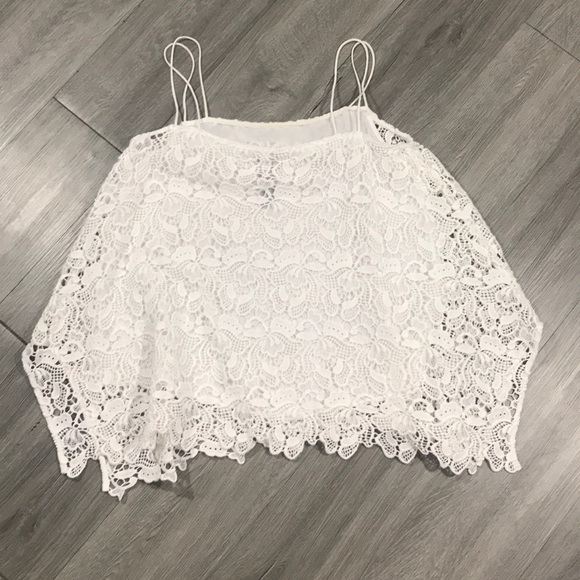 Chico’s Black Label White Lace Spaghetti Strap Top - Picture 7 of 10